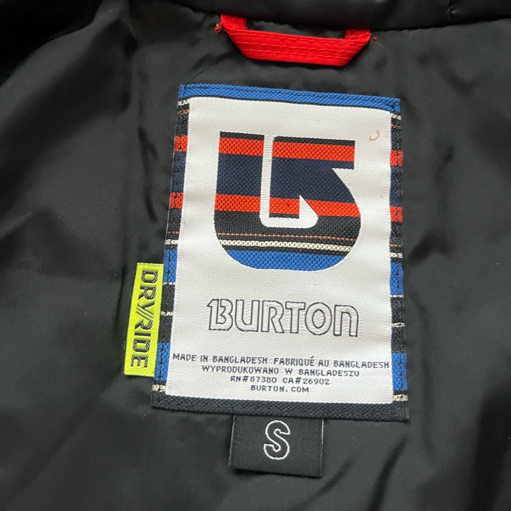 Burton Jacket Mens Small Red DRYRIDE Hooded Snowboard Ski Insulated Coat Winter - Picture 4 of 6